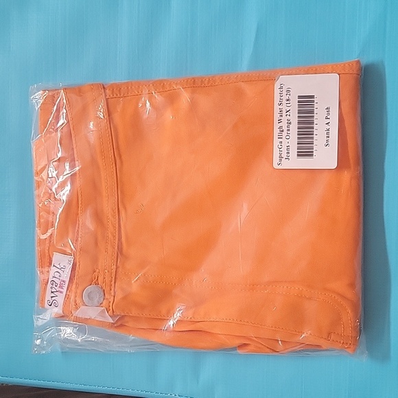 Swankaposh Super G High Waist Stretchy Jeans 2X Orange - Picture 3 of 3